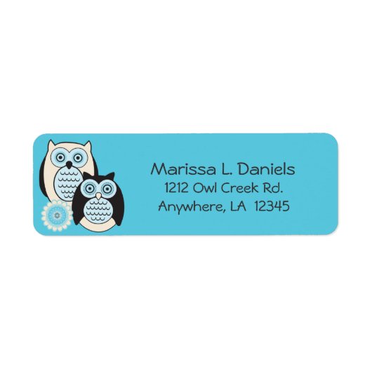 Winter Owls Rücksendeadressen-Aufklebers (Vorne)