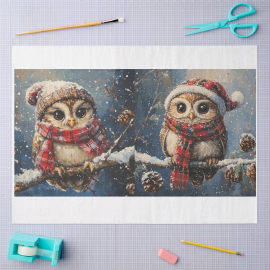 Winter Owls Seidenpapier (Basteln)