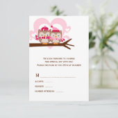 Winter Owls Wedding RSVP Cards (Stehend Vorderseite)