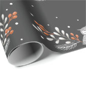 Winter Owls Wrapping Paper Geschenkpapier (Rolleneckpunkt)