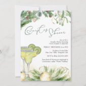 Winter Paare Dusche Margarita Mistletoe Foto Einladung (Vorderseite)