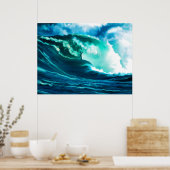 Winter Pacific Surf Oil Painting Poster (Küche)