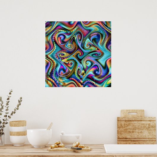 Winter-Palette-Fraktal Poster (Küche)