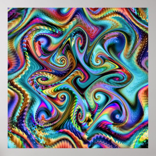 Winter-Palette-Fraktal Poster (Vorne)