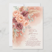 Winter Pampas Floral Bridal Shower Invitation Card Einladung (Vorderseite)
