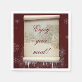 Winter Parchment Illustration Serviette (Vorderseite)