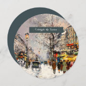 Winter Pariser Szene-Feier Einladung (Vorne/Hinten)