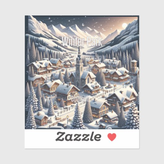 Winter Park Colorado 3 Inch Vinyl Sticker (Blatt)
