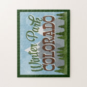 Winter Park Colorado Fundus Retro Snowy Mountains Puzzle (Vertikal)