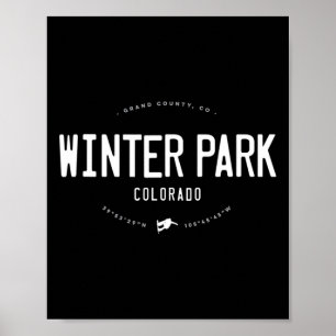 Winter Park Colorado Grafik gestörter Vintager Sn Poster