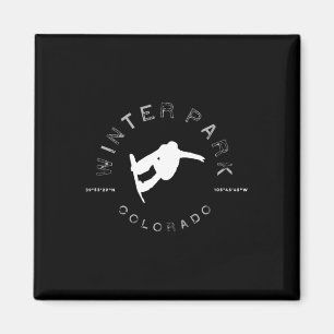 Winter Park Colorado Grafik Vintage Snowboard T-Sh Magnet
