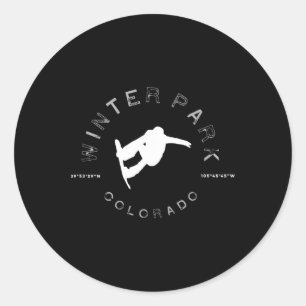 Winter Park Colorado Graphic Vintag Snowboard T Runder Aufkleber
