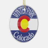 Winter-Park-Colorado-Kreisflagge Keramikornament (Rechts)