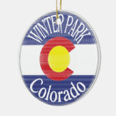 Winter-Park-Colorado-Kreisflagge Keramikornament (Links)