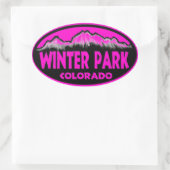 Winter Park Colorado Rosa ovale Aufkleber (Tasche)