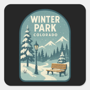 Winter Park Colorado Schnee-Abzeichen Quadratischer Aufkleber