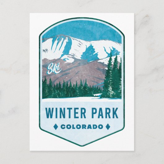 Winter Park Colorado Ski Abzeichen Postkarte (Vorderseite)