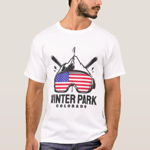 Winter Park Colorado USA Skifahren Retro Skifahren T-Shirt
