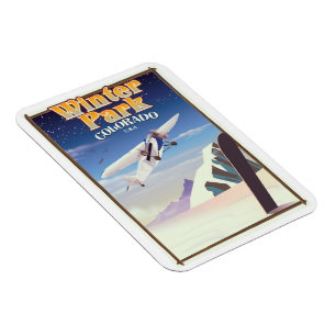 Winter Park colorado Vintage Reiseplakat Magnet
