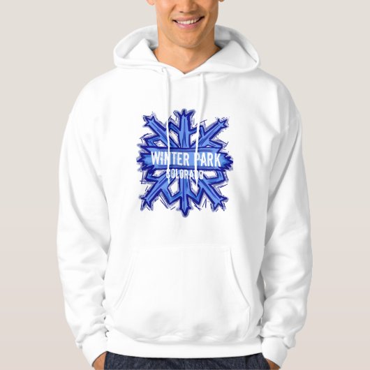 Winter-Park-Colorado-Winterschneeflocke Hoodie (Vorderseite)