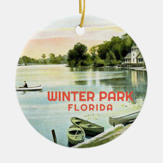 Winter Park Florida, Lake Osceola Vintage Keramik Ornament