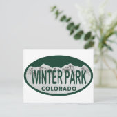 Winter Park Lizenz Oval Postkarte (Stehend Vorderseite)