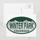 Winter Park Lizenz Oval Postkarte (Vorne/Hinten)