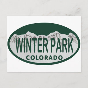 Winter Park Lizenz Oval Postkarte