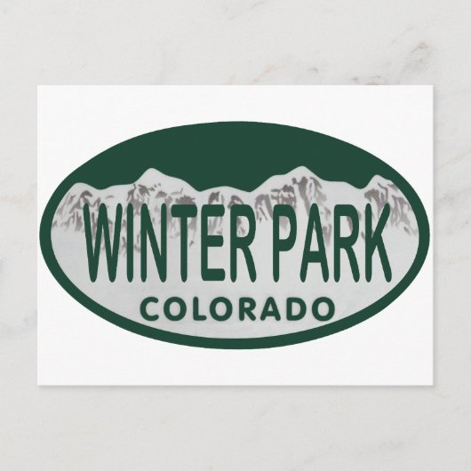 Winter Park Lizenz Oval Postkarte (Vorderseite)