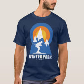 Winter Park Ski Sunset Retro T - Shirt (Vorderseite)