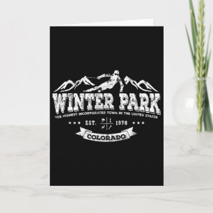 Winter Park Skistadt-Shirt für Colorado-Skifahrer Karte