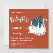 Winter Party Christmas Toy Cat Einladung (Vorderseite)