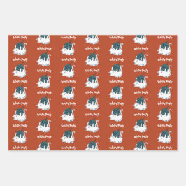 Winter Party Christmas Toy Cat Geschenkpapier Set