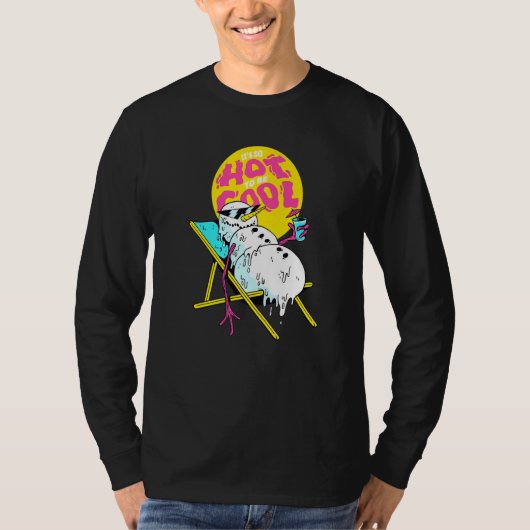 Winter Party Deck Chair Parody Melting Snowman T-Shirt (Vorderseite)