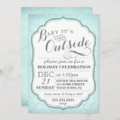 Winter-Party einladen Schneeflocken und Glitzer Einladung (Vorne/Hinten)