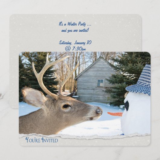 Winter-Party Einladung (Vorne/Hinten)