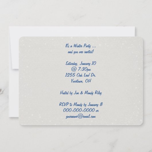 Winter-Party Einladung (Rückseite)