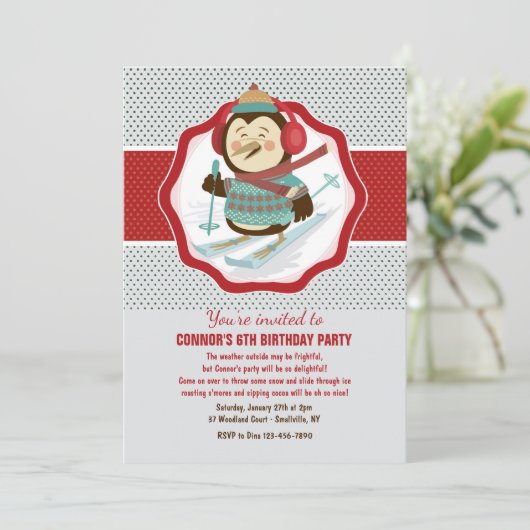 Winter-Party Einladung (Stehend Vorderseite)