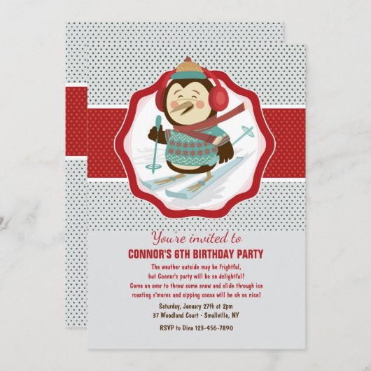 Winter-Party Einladung (Vorne/Hinten)