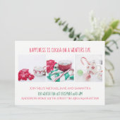 Winter Party Einladung Cocoa Schnee Weihnachten (Stehend Vorderseite)