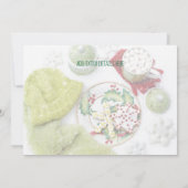 Winter Party Einladung Cocoa Schnee Weihnachten (Rückseite)