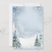 Winter Party Pinguin Blauer Weihnachtsfest 3. Gebu Einladung (Rückseite)