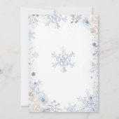 Winter Pastel Blue Snowflake Truck Baby Dusche Einladung (Rückseite)