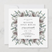Winter Pastel Elegante Square Open House Einladung (Vorderseite)