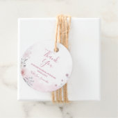 Winter Pastel Pink Snowflake Sleigh Baby Shower Geschenkanhänger (Beispiel)