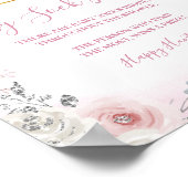 Winter Pastel Pink Snowflake Sleigh Baby Sock Hunt Poster (Ecke)