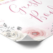 Winter Pastel Pink Snowflake Sleigh Guest Book Poster (Ecke)