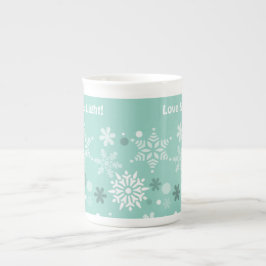 Winter Pastell Blue Snowflake Weihnachtssaison Porzellantasse