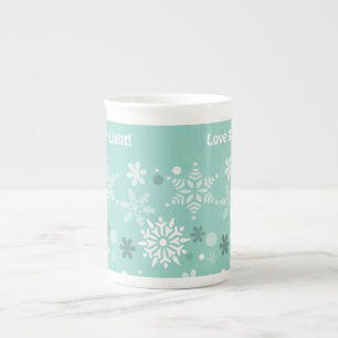 Winter Pastell Blue Snowflake Weihnachtssaison Porzellantasse