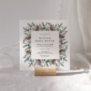 Winter-Pastell Elegante quadratische Open-House-Ei Einladung
